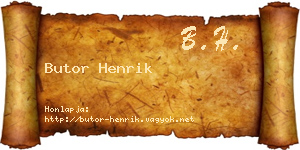Butor Henrik névjegykártya
